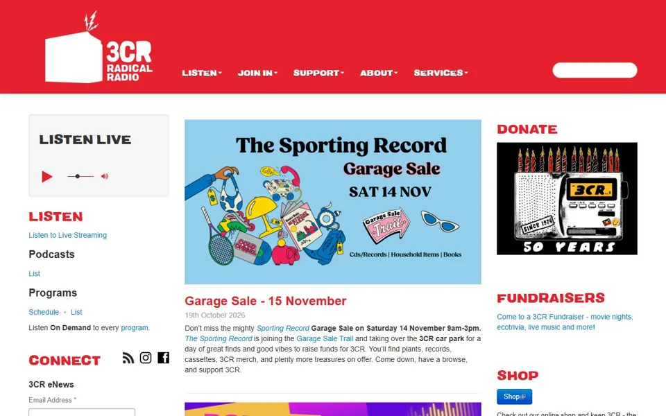 3CR website screenshot