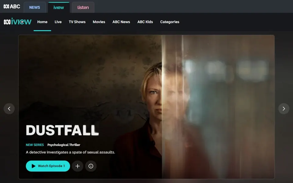 ABC iview website screenshot