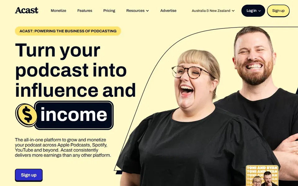 Acast · Website screenshot