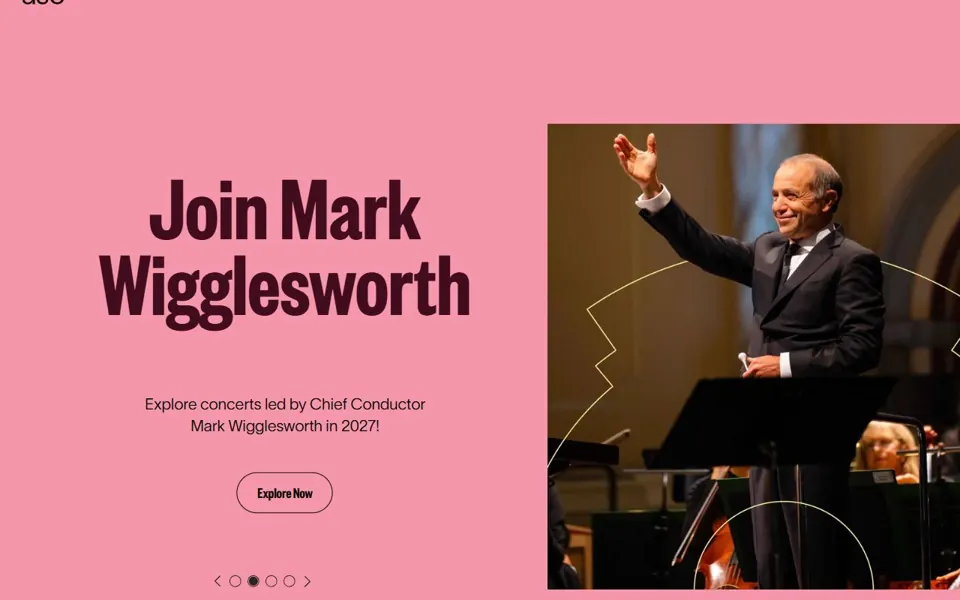 Adelaide Symphony Orchestra website screenshot