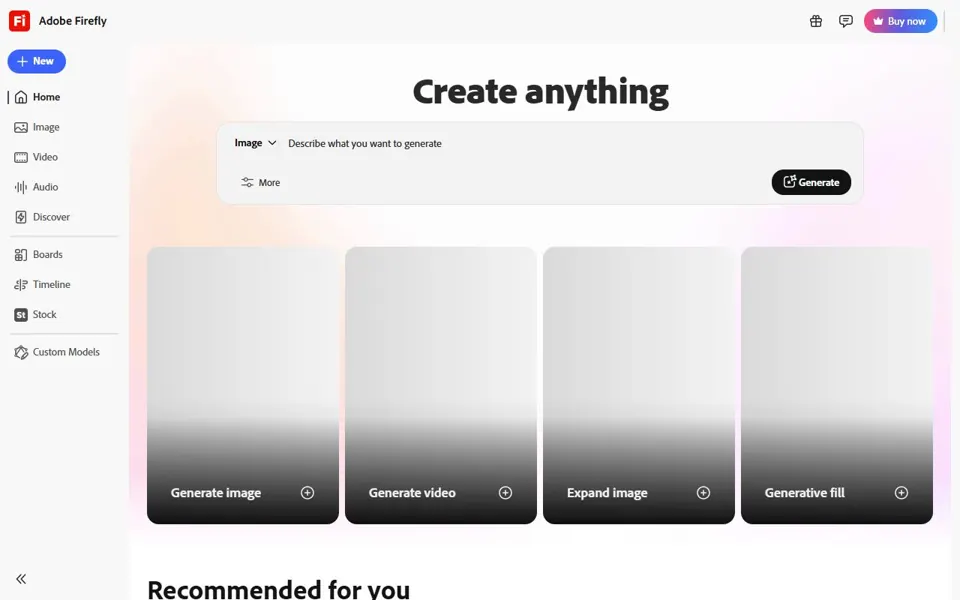 Adobe Firefly website screenshot