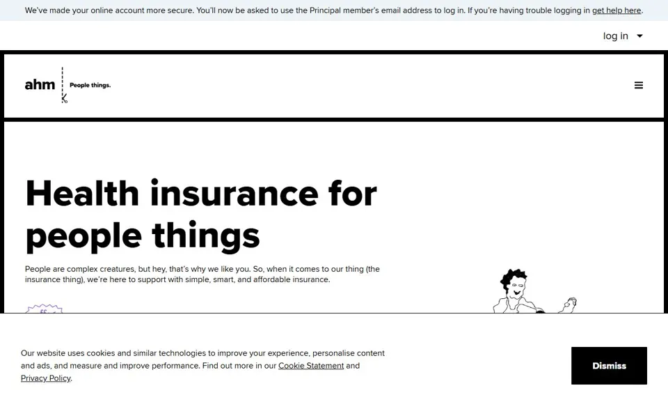 ahm website screenshot