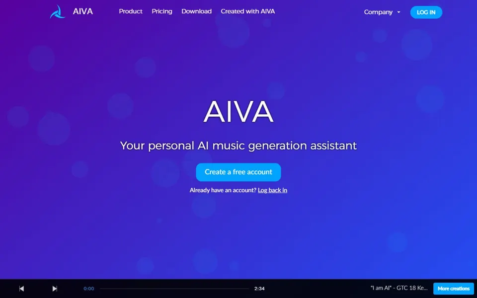 AIVA website screenshot