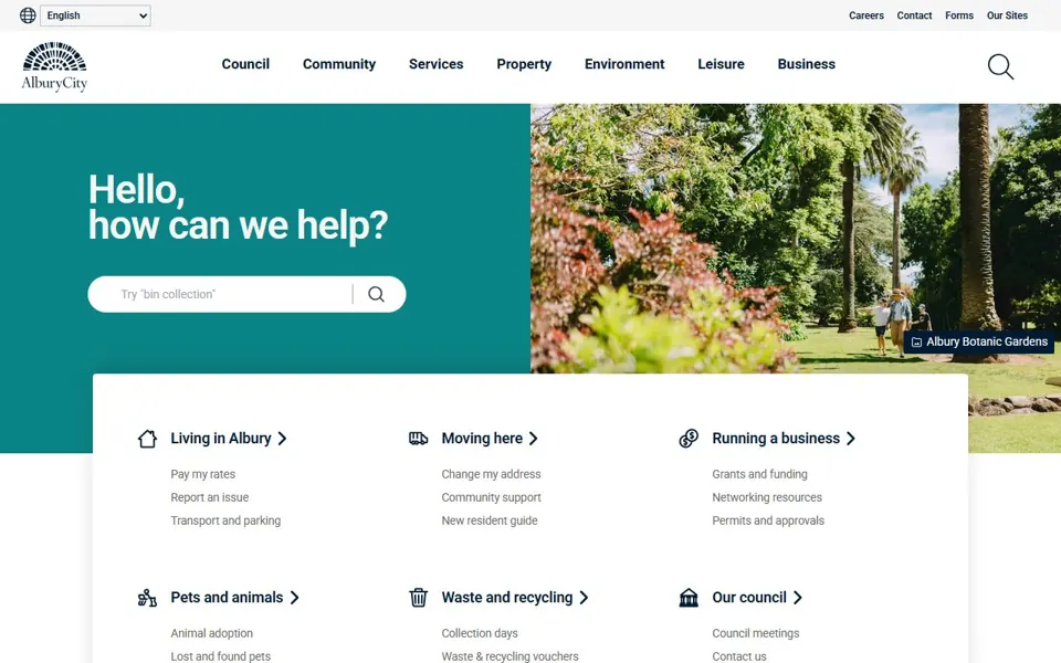 AlburyCity website screenshot