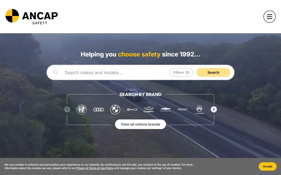 ANCAP website screenshot