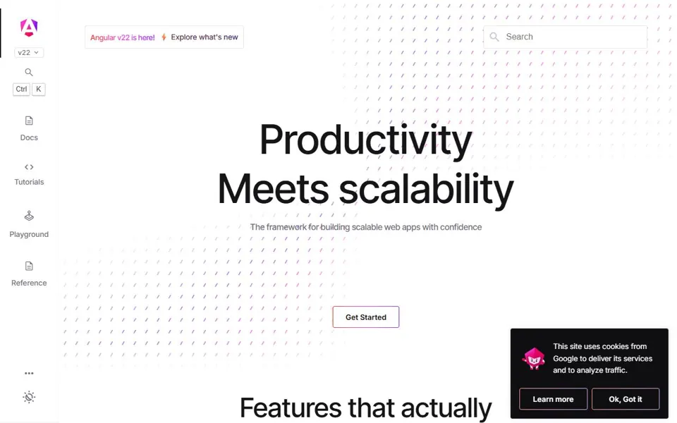 Angular website screenshot
