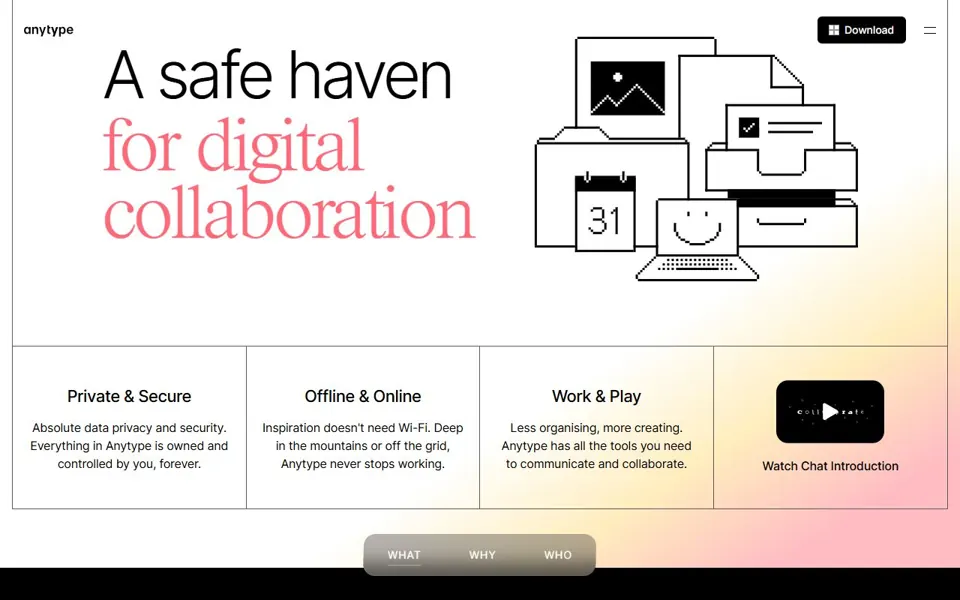 Anytype · Website screenshot