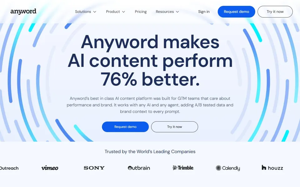 Anyword · Website screenshot