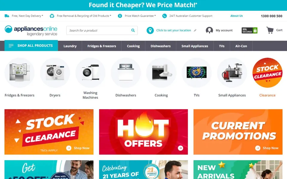 Appliances Online website screenshot