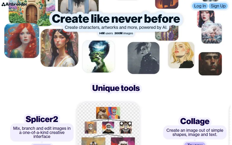 Artbreeder website screenshot