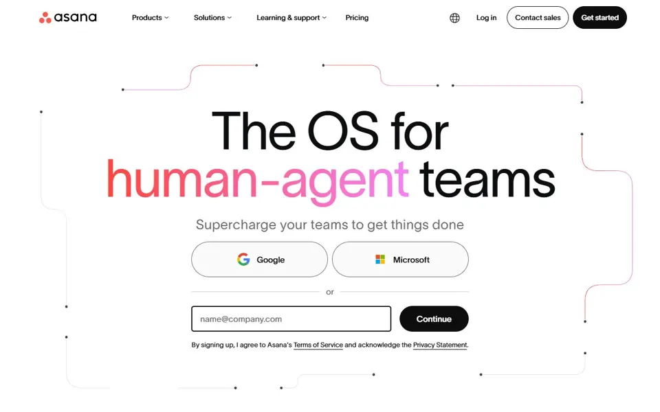 Asana website screenshot