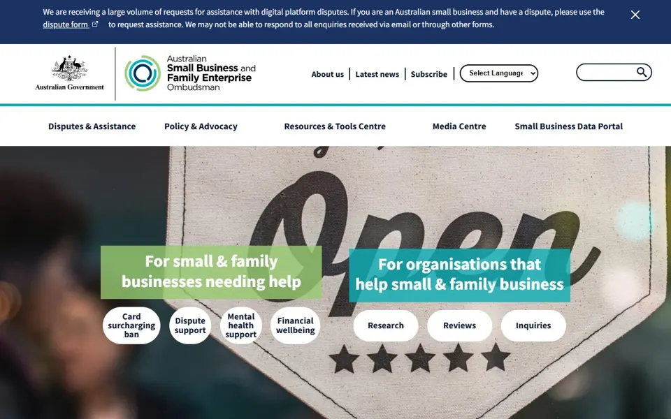 ASBFEO website screenshot