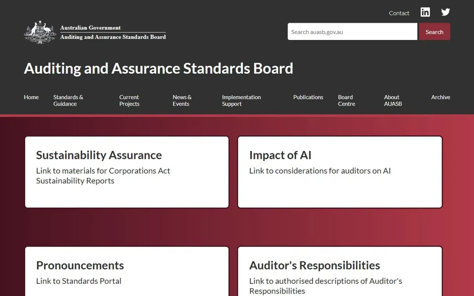 AUASB website screenshot