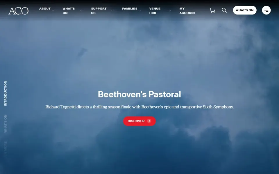 Australian Chamber Orchestra website screenshot