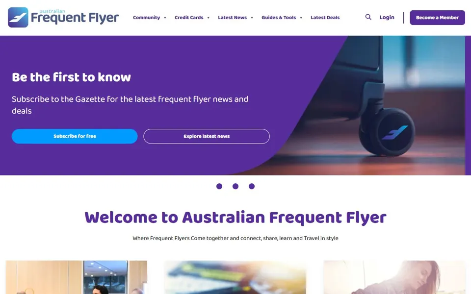 Australian Frequent Flyer website screenshot