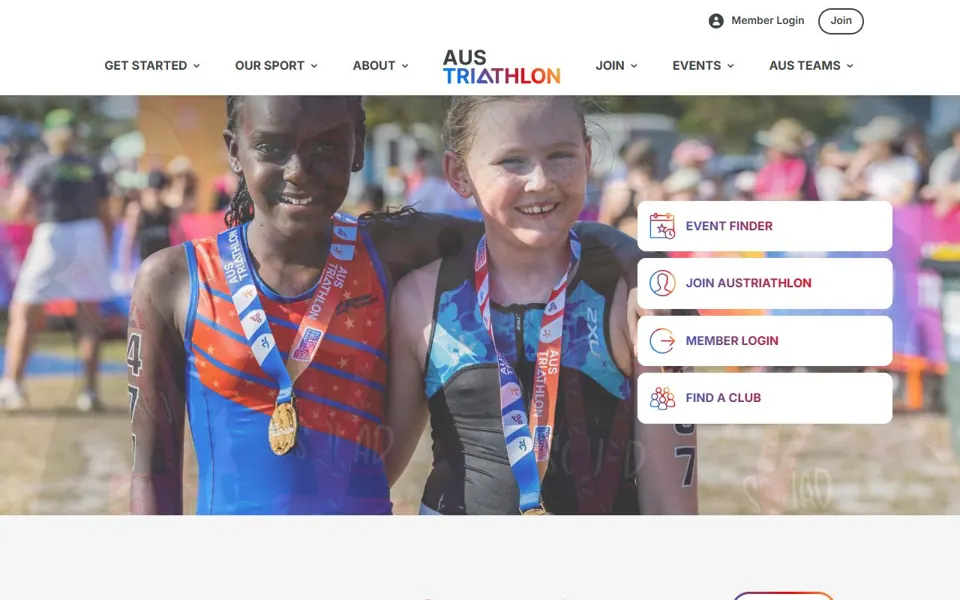 AusTriathlon website screenshot