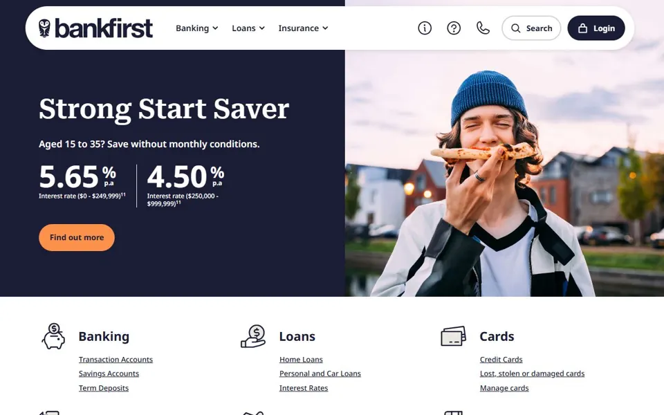 Bank First website screenshot