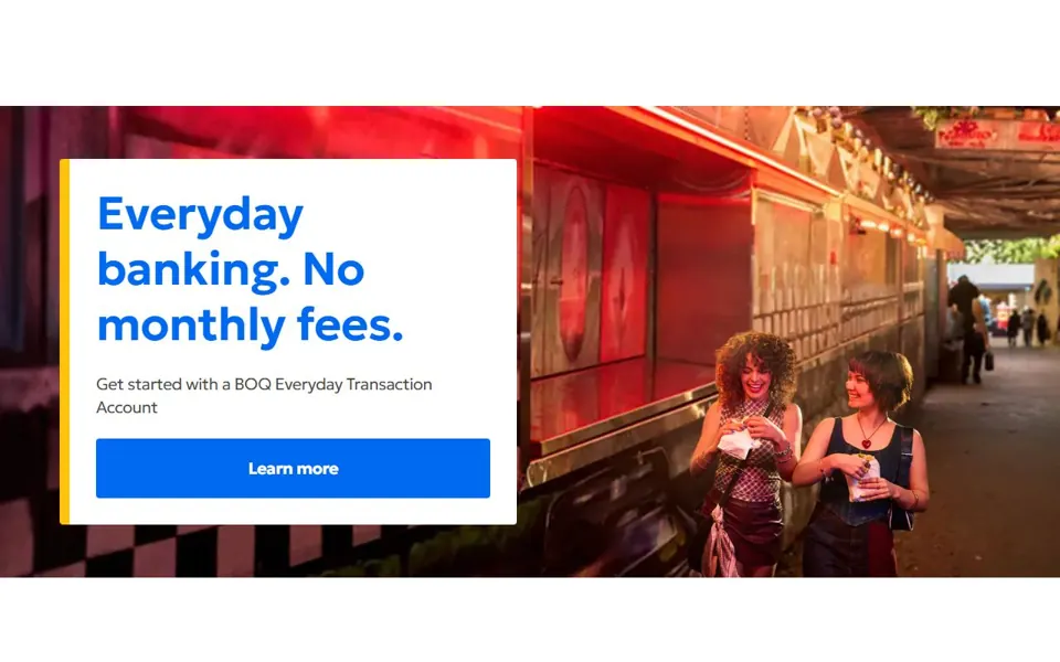 Bank of Queensland website screenshot
