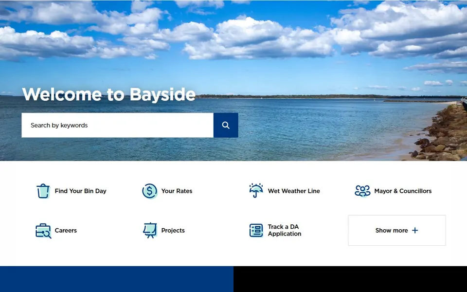 Bayside Council NSW website screenshot