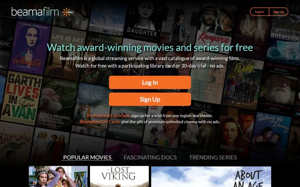 Beamafilm website screenshot