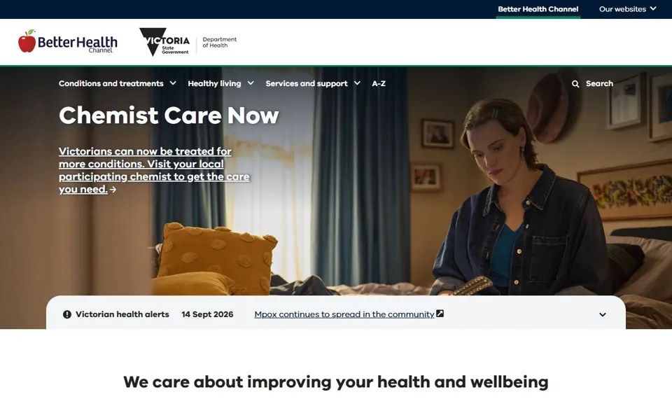 Better Health Channel website screenshot