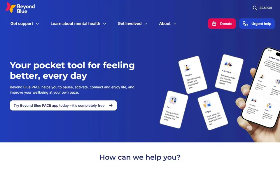 Beyond Blue website screenshot