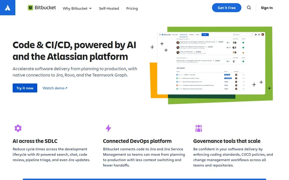 Bitbucket website screenshot