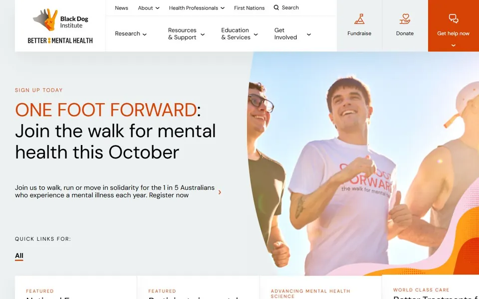 Black Dog Institute website screenshot