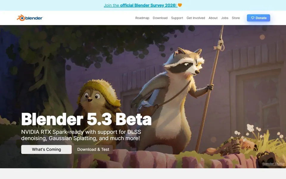 Blender website screenshot