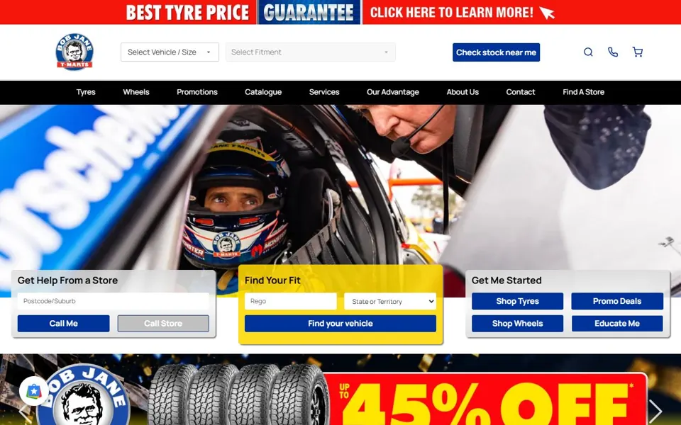 Bob Jane T-Marts website screenshot