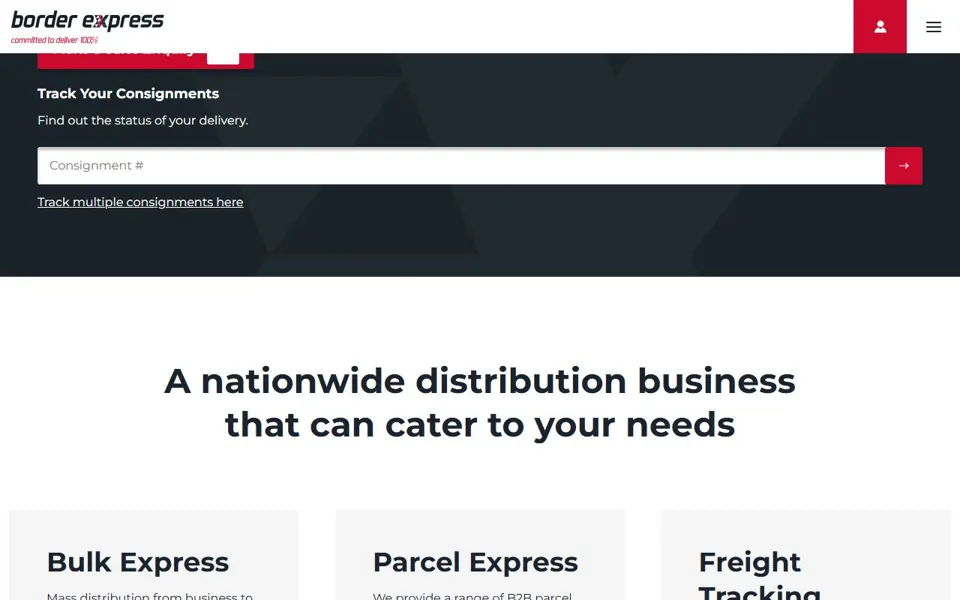 Border Express website screenshot