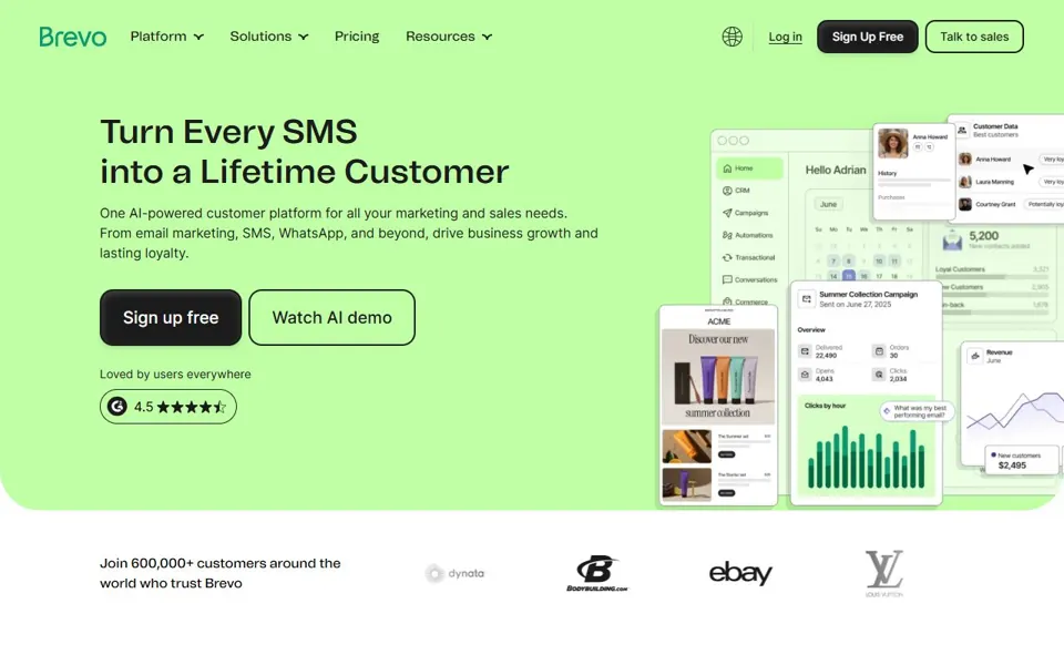 Brevo website screenshot