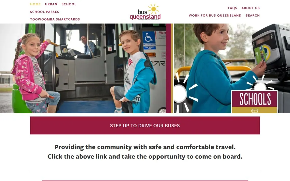 Bus Queensland website screenshot