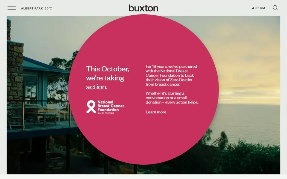 Buxton website screenshot