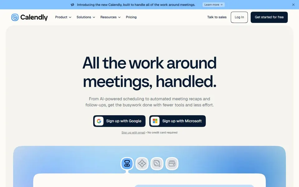 Calendly website screenshot