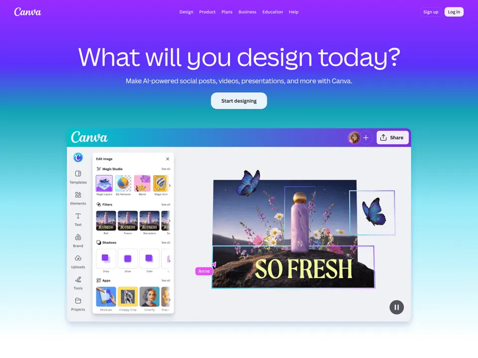 Canva website screenshot