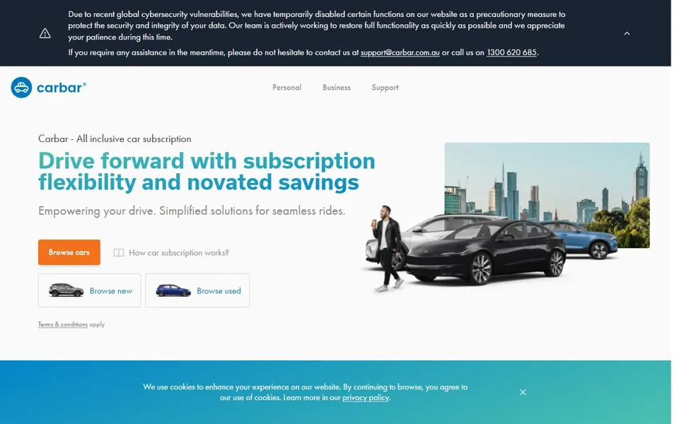 Carbar website screenshot