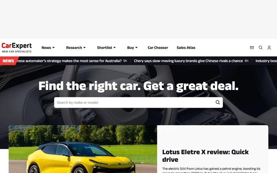 CarExpert website screenshot