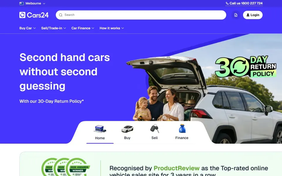CARS24 Australia website screenshot