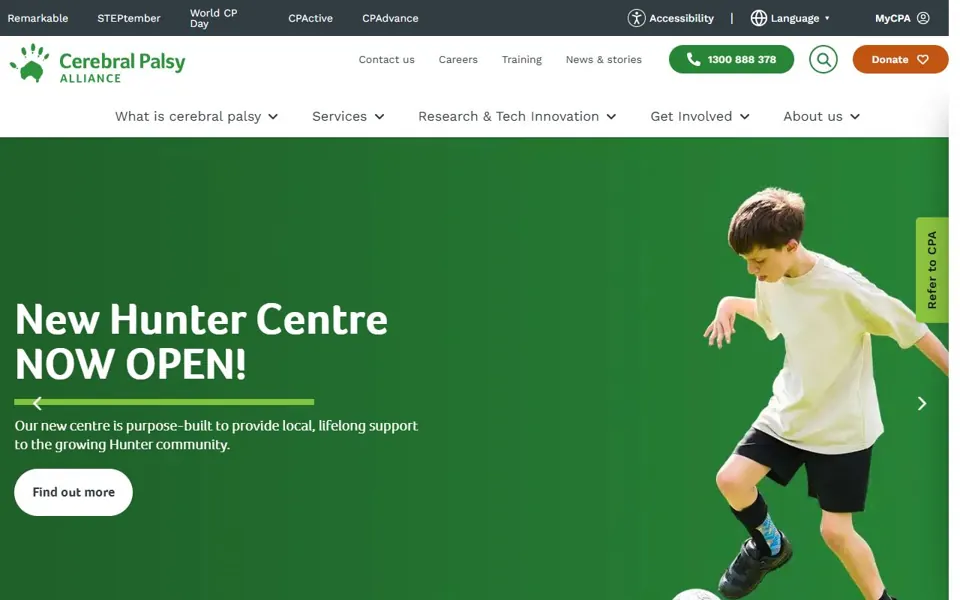 Cerebral Palsy Alliance website screenshot
