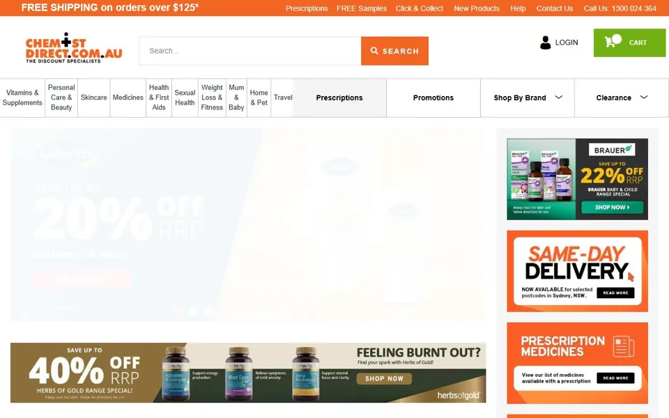 Chemist Direct website screenshot