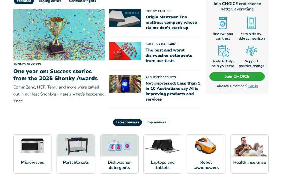 CHOICE website screenshot