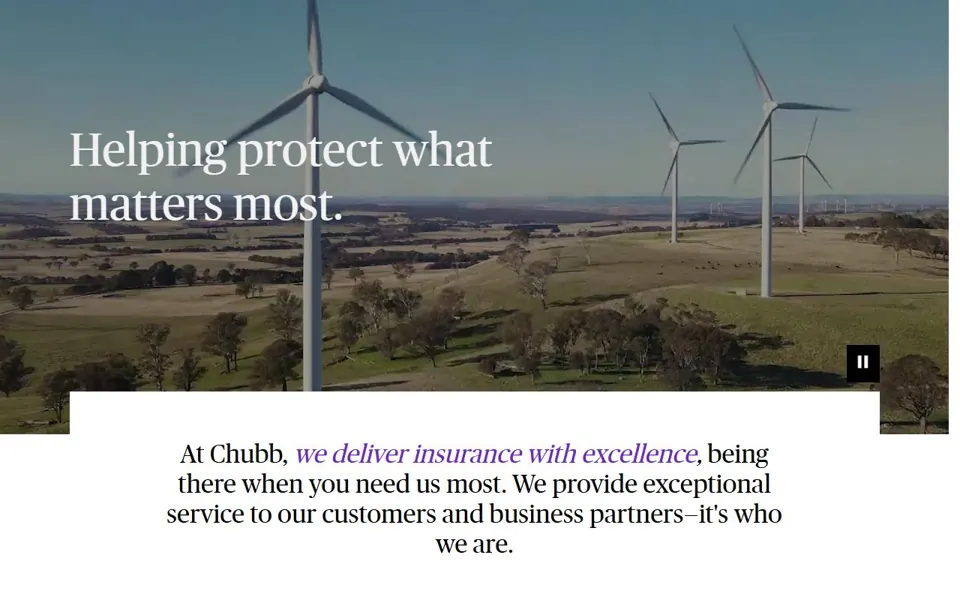 Chubb Australia website screenshot