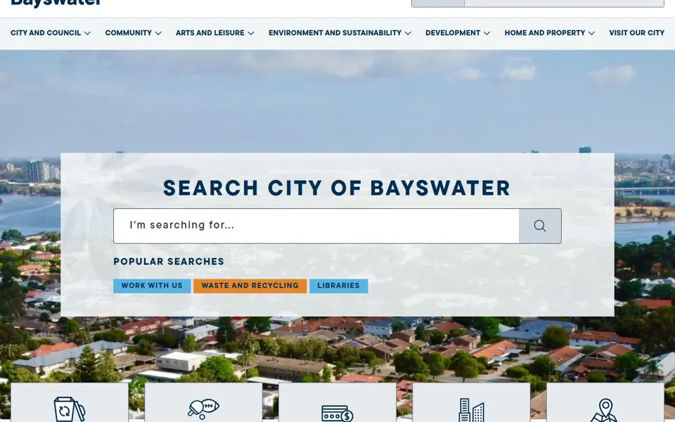City of Bayswater website screenshot