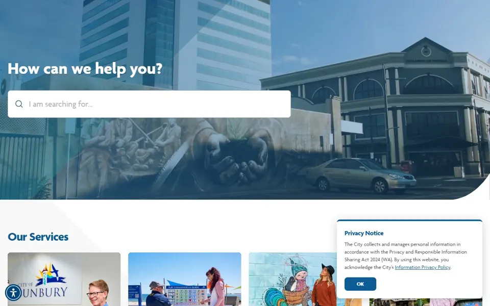 City of Bunbury website screenshot