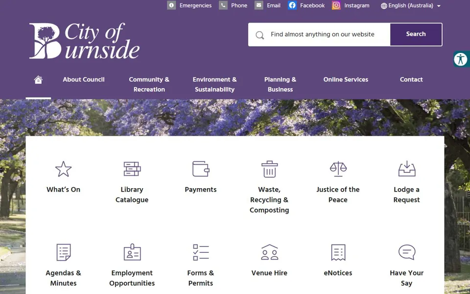 City of Burnside website screenshot