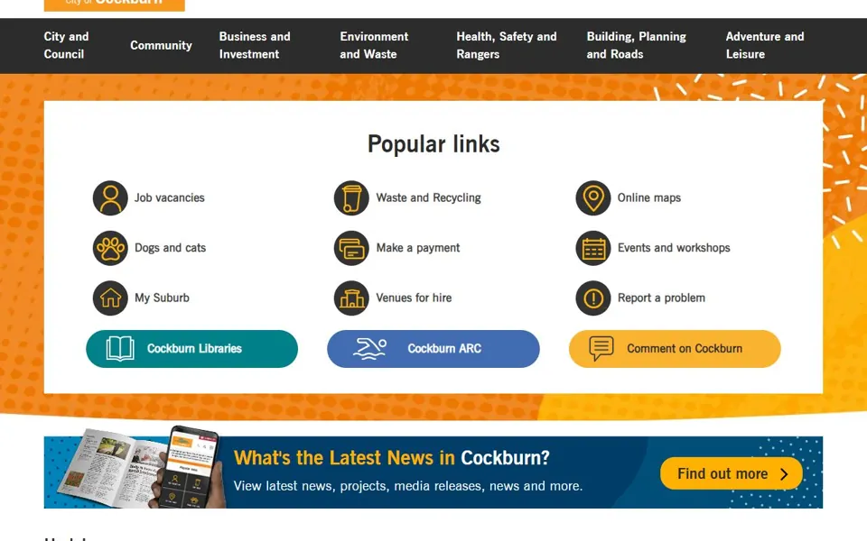 City of Cockburn website screenshot