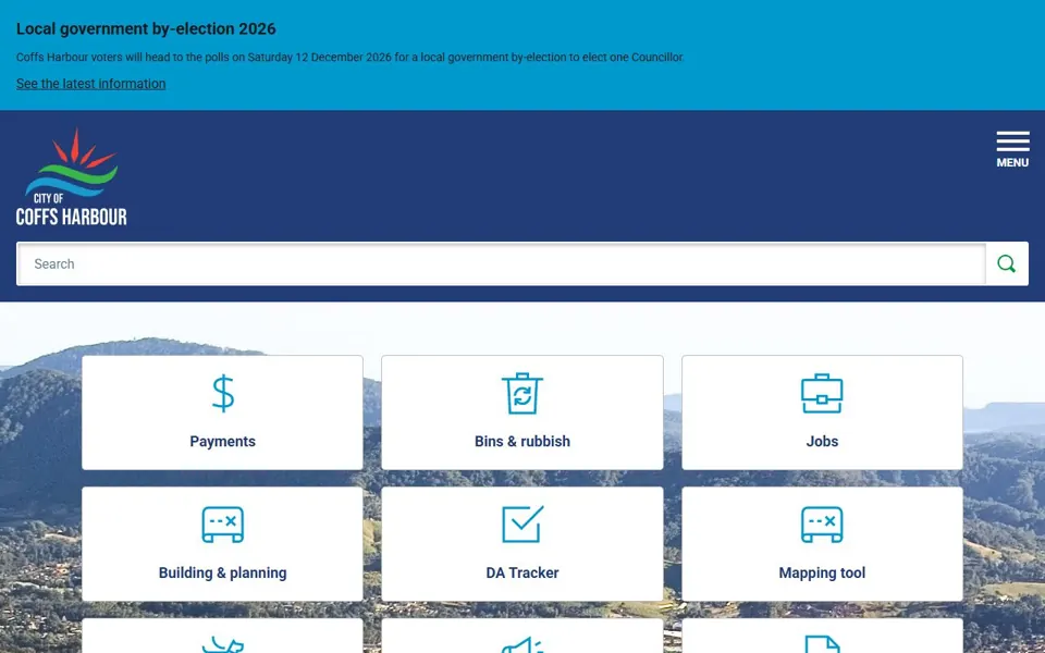 City of Coffs Harbour website screenshot