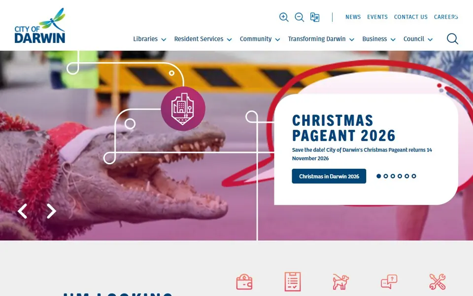 City of Darwin website screenshot