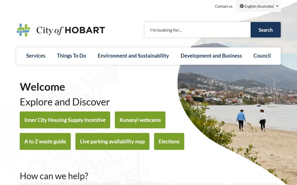 City of Hobart website screenshot